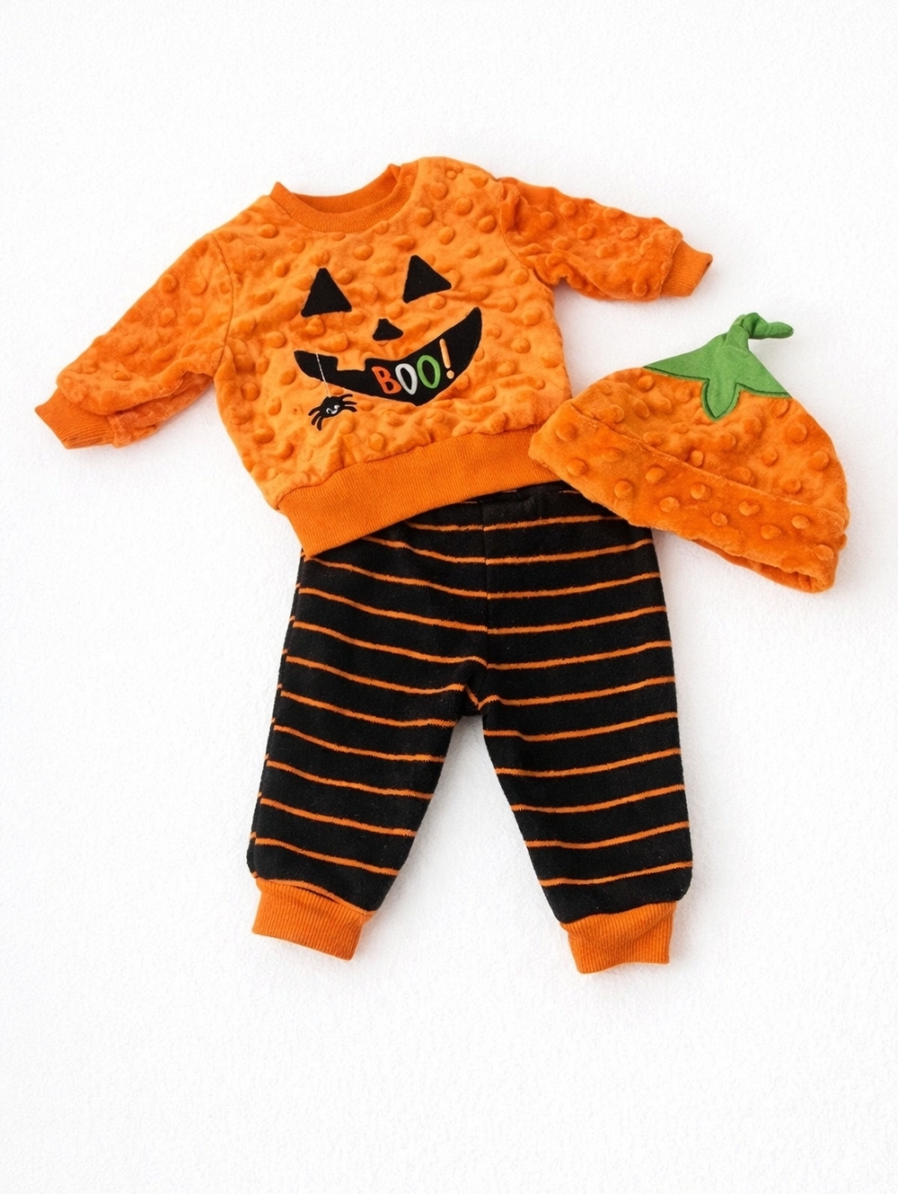 Kids Pumpkin Costume Set - Orange and Black Size NB